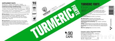 SWEDISH Supplements  Turmeric Forte 500 mg | 95% Curcumin Extract with Black Pepper  [90 капсули]