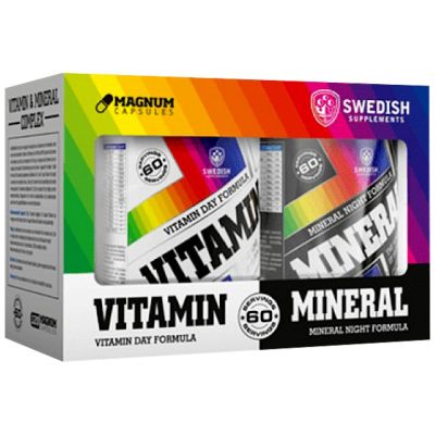 SWEDISH Supplements  Vitamin Day Formula & Mineral Night Formula Complex  [2 x 120 капсули, 60 Дози]