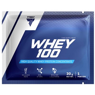 Trec Nutrition  Whey 100 | High Quality Whey Protein Concentrate with Immuno Shield  [30 грама, 1 Доза]
