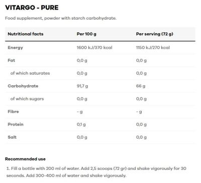 VITARGO  Vitargo Pure  [2000 грама]